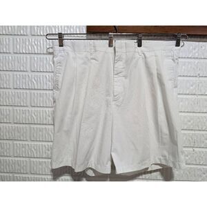 Knights Bridge Men's White Pleated Front Cotton Blend Chino Shorts Size 42